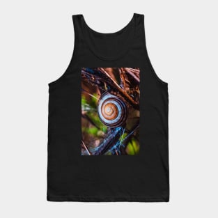 Hanging On. Macro Snail Shell Photograph Tank Top